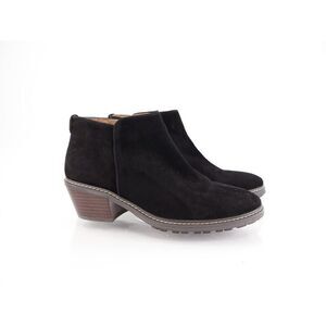 Sam Edelman Womens Pryce Ankle Boots Black Suede Block Heel Zip Up Size 8M